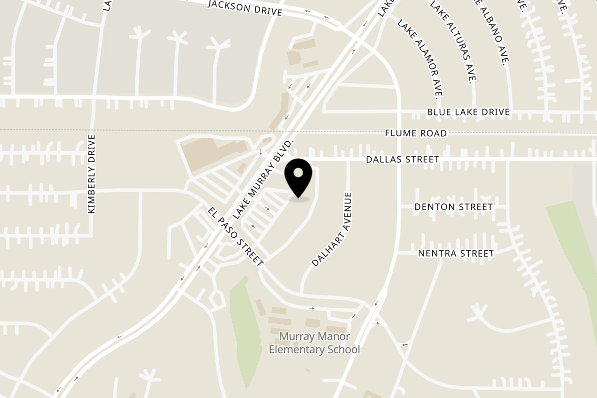 Map showing the location of Signature Thai Cuisine on 6185 Lake Murray Blvd in La Mesa